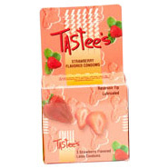 Tastee's Condoms Strawberry Flavored Condoms, 3 Pack, Tastee's Condoms