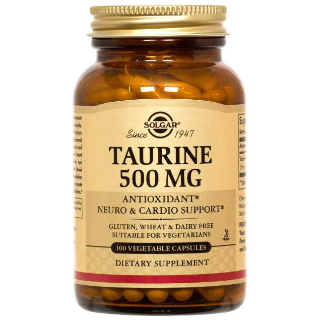 Taurine 500 mg, 100 Vegetable Capsules, Solgar
