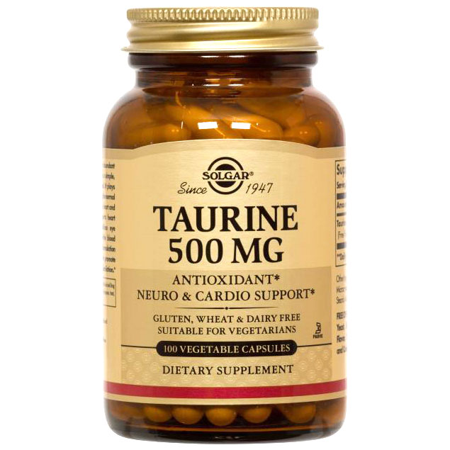 Taurine 500 mg, 250 Vegetable Capsules, Solgar