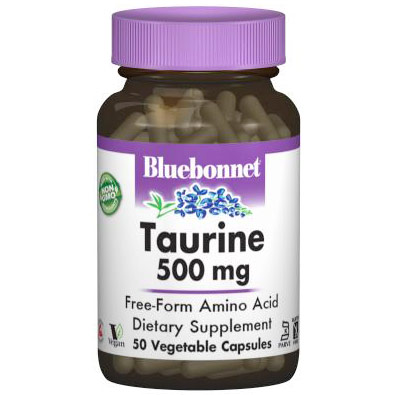 Taurine 500 mg, 50 Vegetable Capsules, Bluebonnet Nutrition