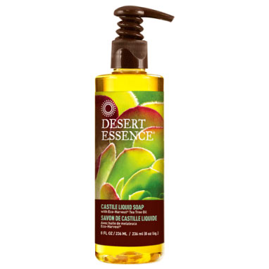 Desert Essence Tea Tree Oil Castile Liquid Soap 8 oz, Desert Essence