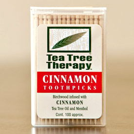 Tea Tree Oil Cinnamon Toothpicks, 100 ct, Tea Tree Therapy