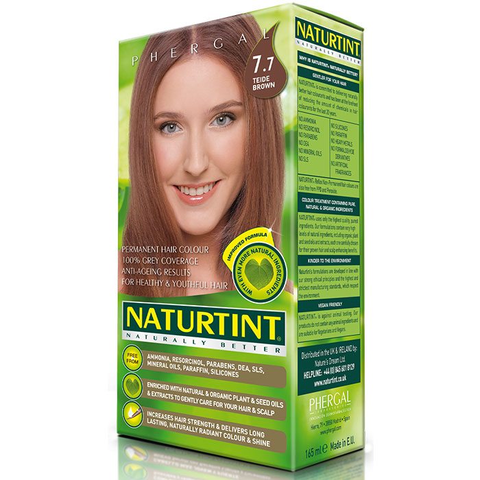 Permanent Hair Color, Teide Brown (I-7.7), 5.28 oz, Naturtint