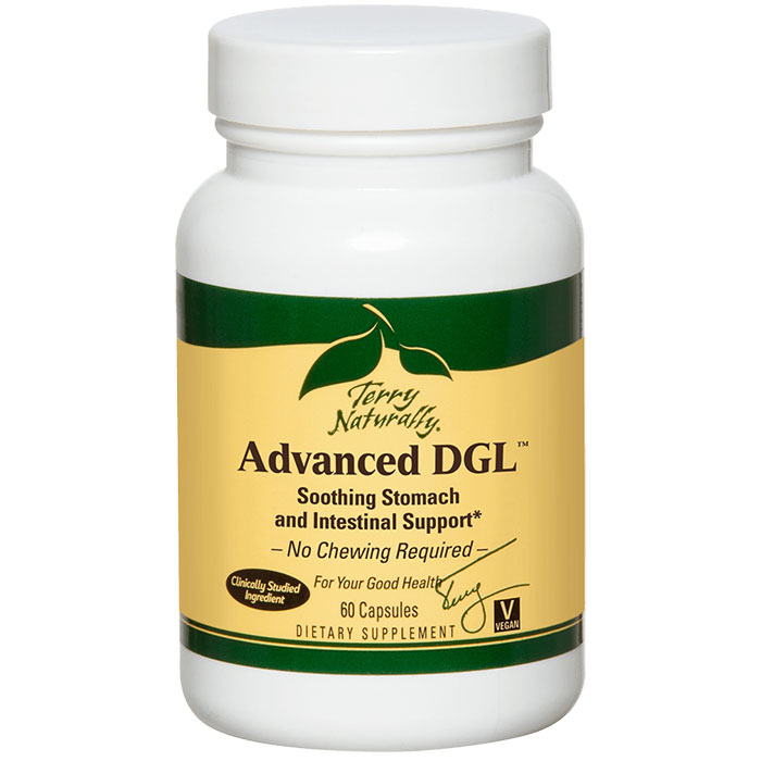 Terry Naturally Advanced DGL, Soothing Stomach Support, 60 Capsules, EuroPharma