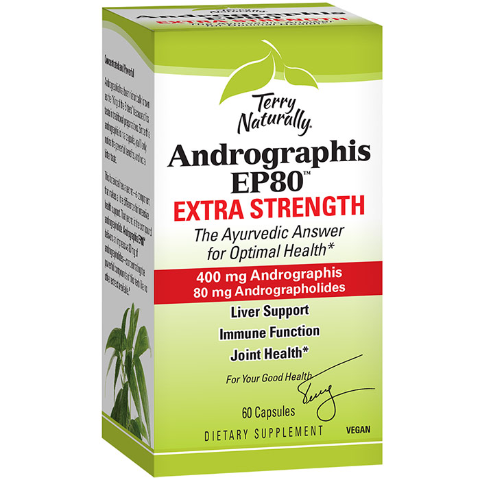 Terry Naturally Andrographis EP80 Extra Strength, 60 Capsules, EuroPharma