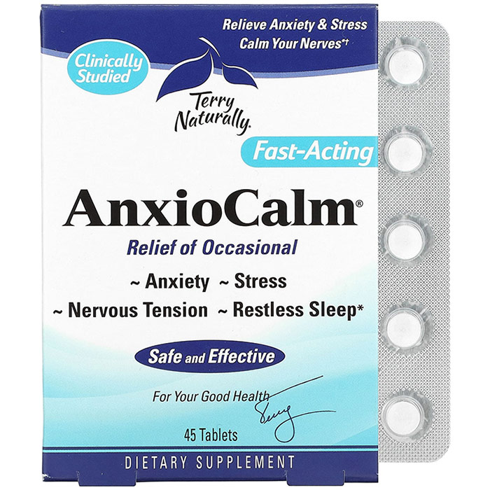 Terry Naturally AnxioCalm, Anxiety & Stress, 45 Tablets, EuroPharma