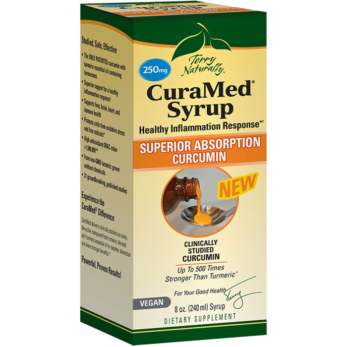 Terry Naturally CuraMed Syrup 250 mg, Curcumin Syrup, 8 oz (240 ml), EuroPharma