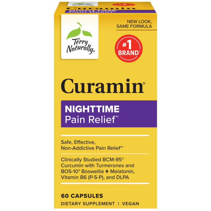 Terry Naturally Curamin PM, Nighttime Pain Relief, 30 Capsules, EuroPharma