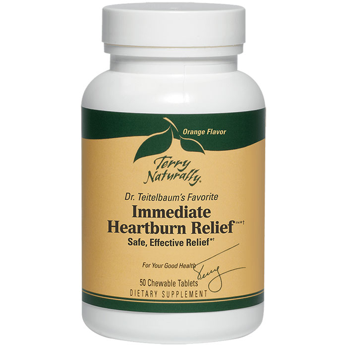 Terry Naturally Immediate Heartburn Relief, 50 Tablets, EuroPharma