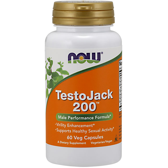 TestoJack 200 (Testo Jack Extra Strength), 60 Vcaps, NOW Foods