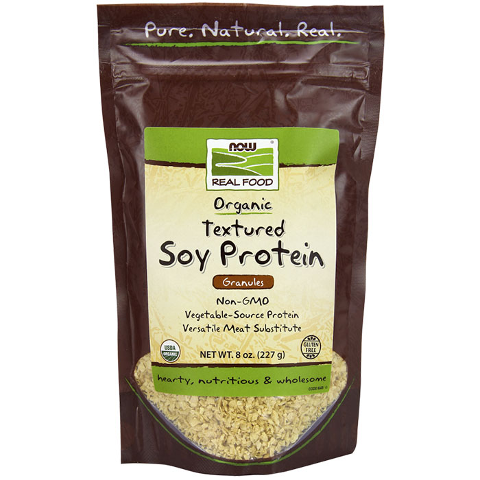 Textured Soy Protein Granules, Organic, 8 oz, NOW Foods