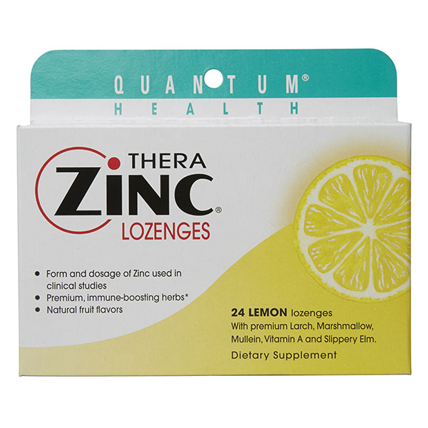 Thera Zinc Lozenges, Lemon, 24 loz, Quantum Health