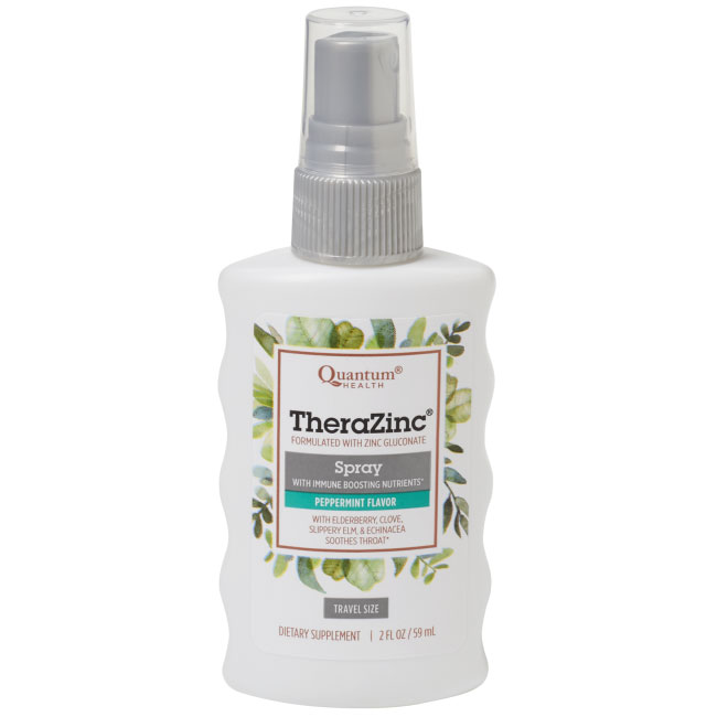 TheraZinc Oral Spray Travel Size - Peppermint Flavor, 2 oz, Quantum Health