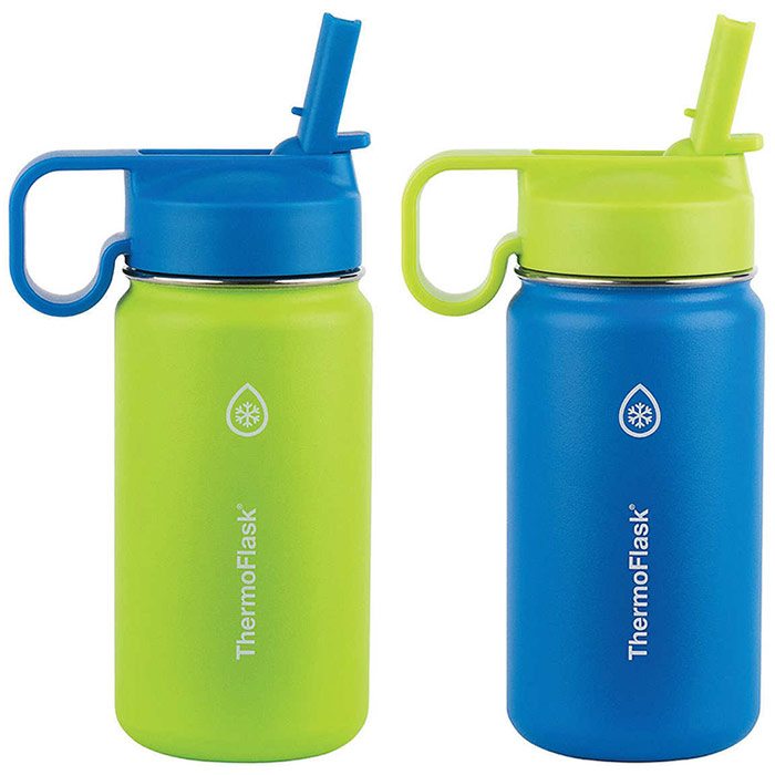 ThermoFlask Kids Stainless Steel 14 oz Water Bottle, 2 Pack