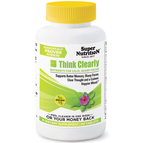 Think Clearly, Nutrients For Calm & Sharp Focus, 90 Tablets, SuperNutrition