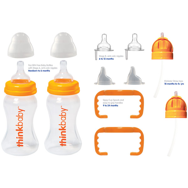 Thinkbaby All In One Baby Bottle Set, Transitions from Newborn to 4+ Years, 1 Set