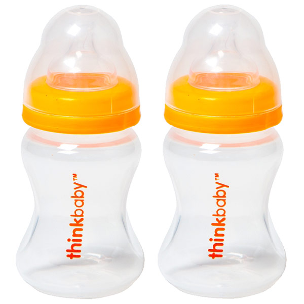 Thinkbaby BPA Free Baby Bottle with Stage A Nipple (0-6 Months), 5 oz x 2 Pack