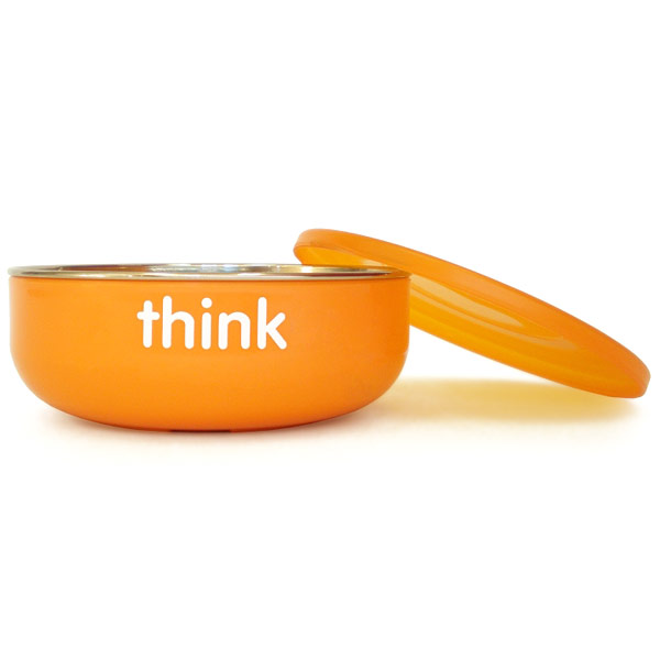 Thinkbaby BPA Free Low Wall Baby Bowl - Orange, 1 ct