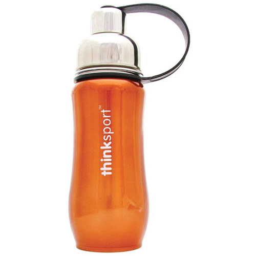 Thinksport Stainless Steel Insulated Sports Bottle, Orange, 12 oz