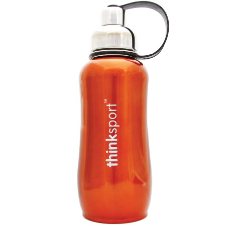 Thinksport Stainless Steel Insulated Sports Bottle, Orange, 25 oz