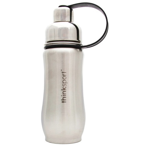 Thinksport Stainless Steel Insulated Sports Bottle, Silver, 12 oz