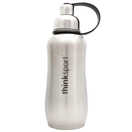 Thinksport Stainless Steel Insulated Sports Bottle, Silver, 25 oz