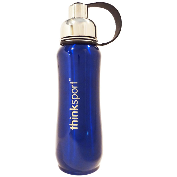 Thinksport Stainless Steel Insulated Sports Bottle, Metallic Blue, 17 oz