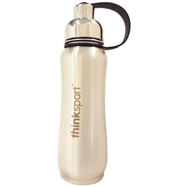 Thinksport Stainless Steel Insulated Sports Bottle, Natural Silver, 17 oz