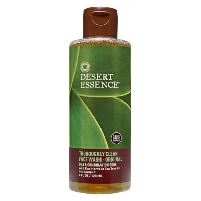 Desert Essence Thoroughly Clean Face Wash Travel Size 4 oz, Desert Essence