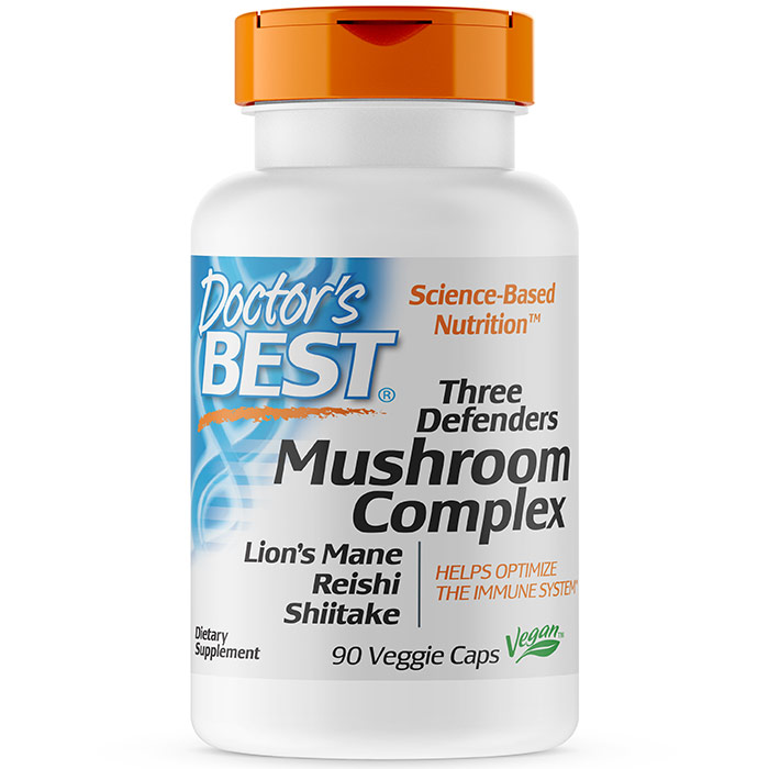 Three Defenders Mushroom Complex, 90 Veggie Capsules, Doctors Best