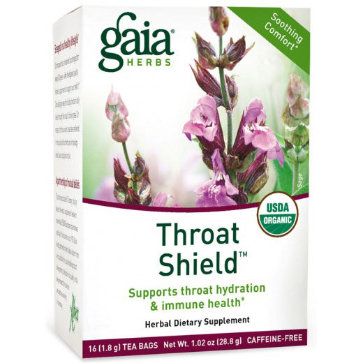 Throat Shield Tea, Soothing Comfort, 16 Tea Bags x 6 Boxes, Gaia Herbs