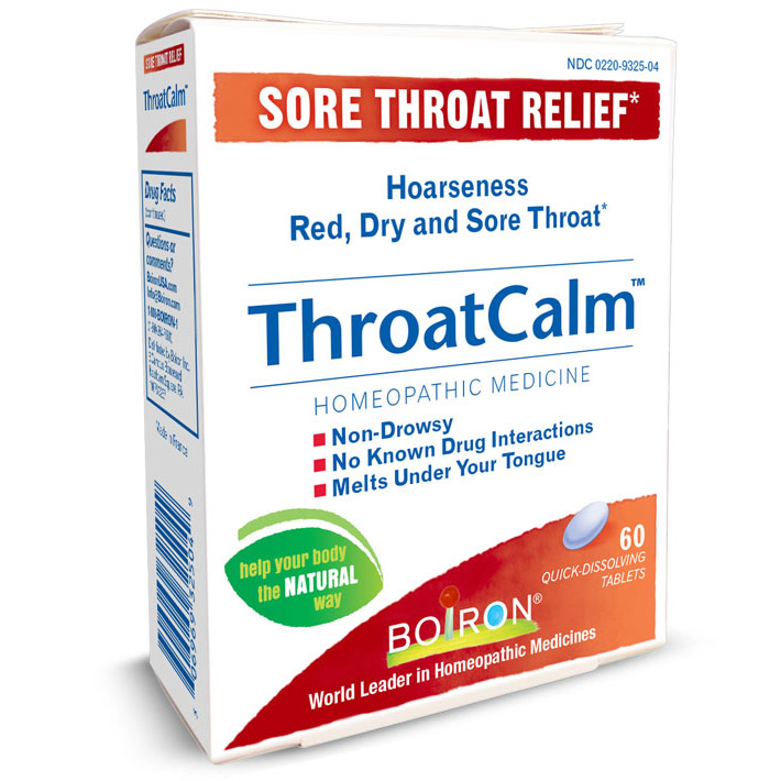 ThroatCalm, Sore Throat Relief (Throat Calm), 60 Tablets, Boiron