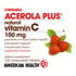 Acerola Plus Natural Vitamin C Chewable 100mg 100 tabs from American Health