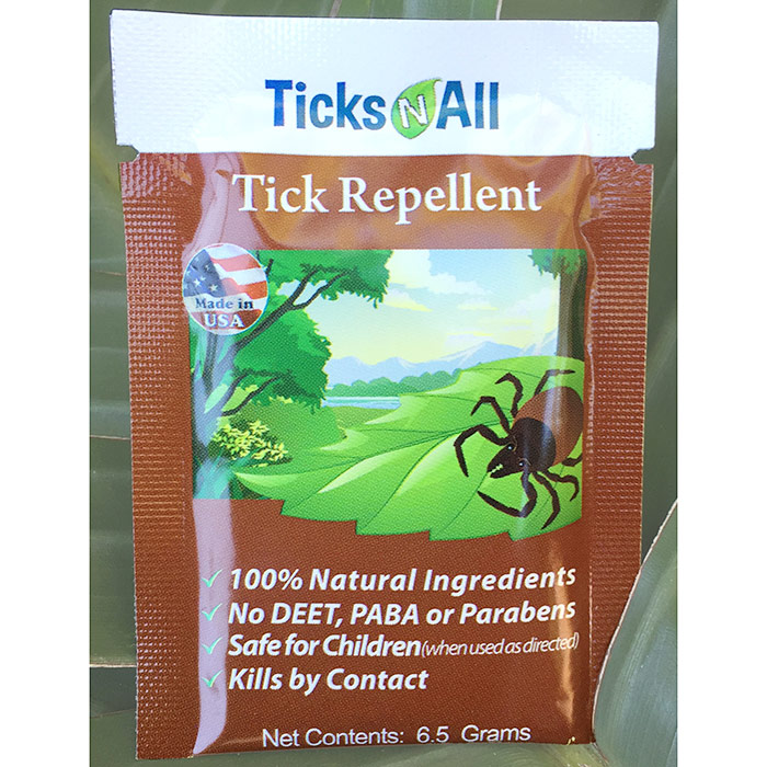 Tick Repellent Wipes, 6 ct, Ticks-N-All