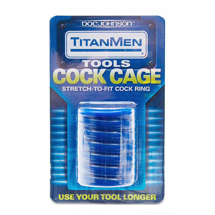 TitanMen Cock Cage, Blue, Doc Johnson