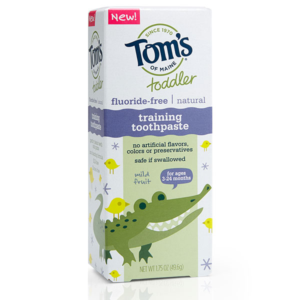 Toddler Training Toothpaste - Mild Fruit Gel, Fluoride Free, 1.75 oz, Toms of Maine