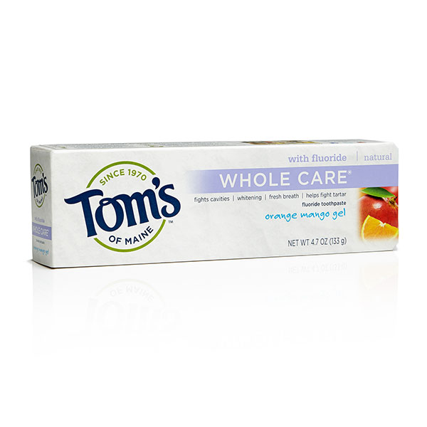 Tom's of Maine Toothpaste Anti-Cavity Whitening Fluoride Gel Orange-Mango, 5.5 oz, Tom's of Maine