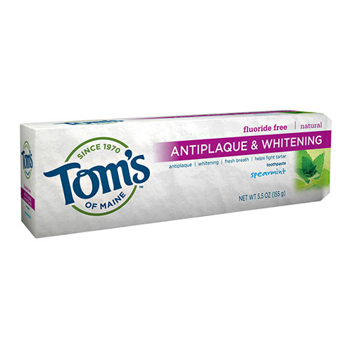 Fluoride-Free Antiplaque & Whitening Toothpaste - Spearmint, 5.5 oz, Toms of Maine