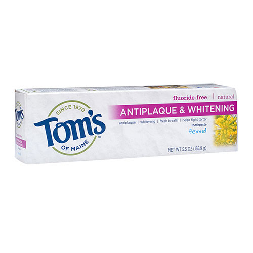Fluoride-Free Antiplaque & Whitening Toothpaste - Fennel, 5.5 oz, Toms of Maine
