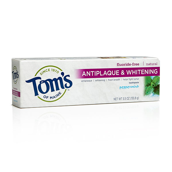 Fluoride-Free Antiplaque & Whitening Toothpaste - Peppermint, 5.5 oz, Toms of Maine