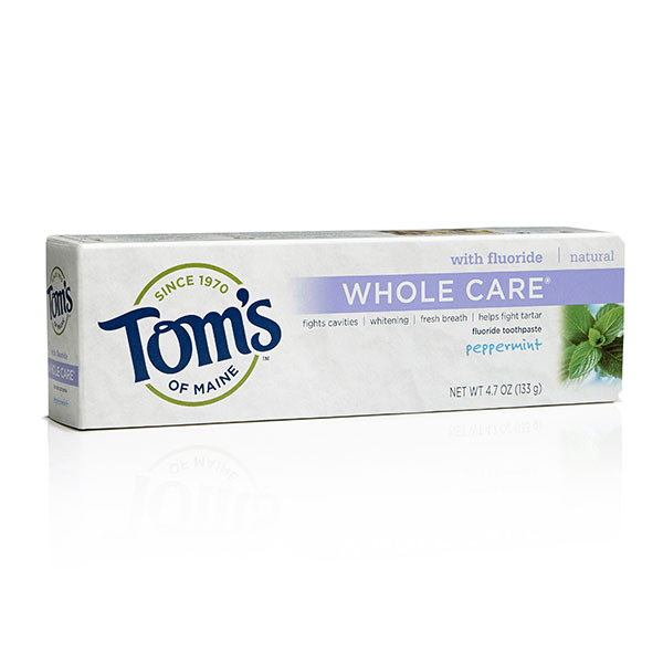 Whole Care Flouride Toothpaste - Peppermint, 4.7 oz, Toms of Maine