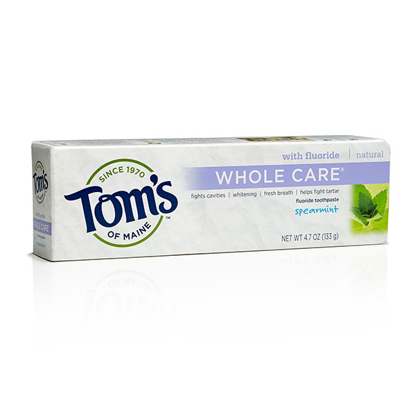 Whole Care Flouride Toothpaste - Spearmint, 4.7 oz, Toms of Maine