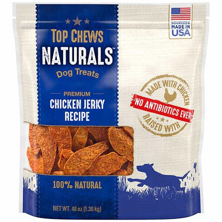 Chicken Jerky Fillets, Natural Dog Treats, 48 oz (1.36 kg), Top Chews