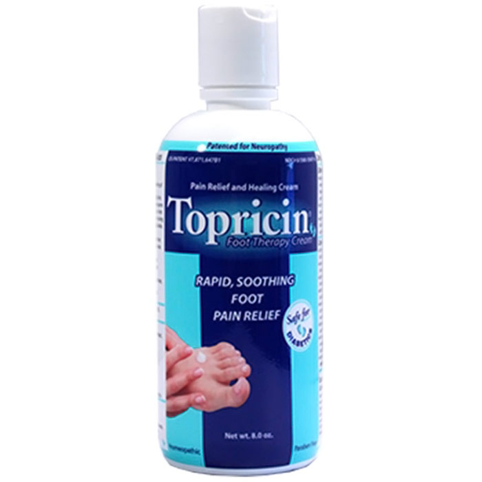 Topricin Foot Therapy Cream, Homeopathic, 8 oz Flip Top Bottle