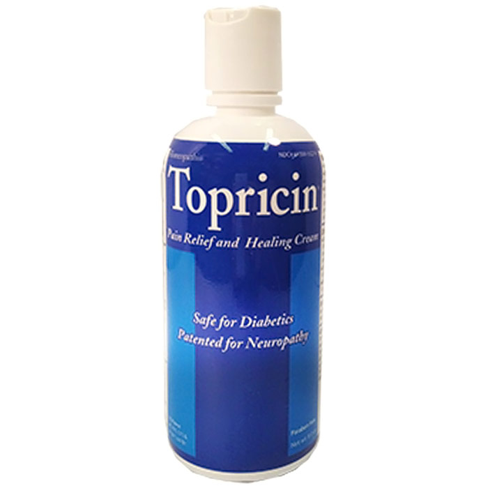 Topricin Pain Relief & Healing Cream, Homeopathic, 8 oz Flip Top Bottle