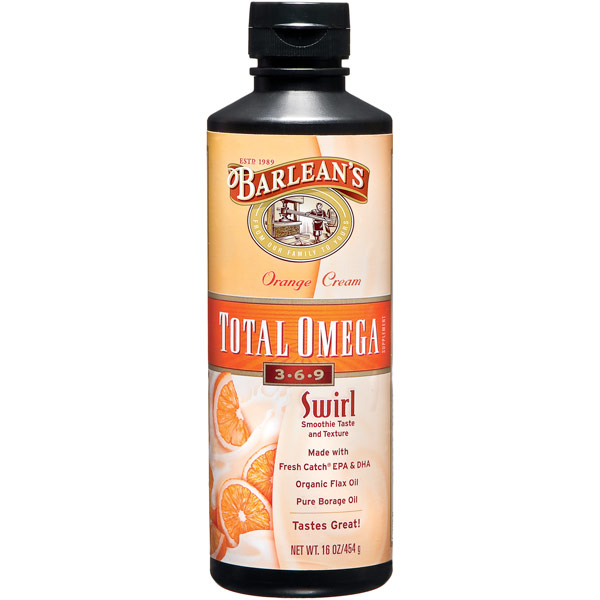 unknown Total Omega 3-6-9 Swirl Liquid, Orange Cream (Smoothie Taste), 16 oz, Barlean's Organic Oils