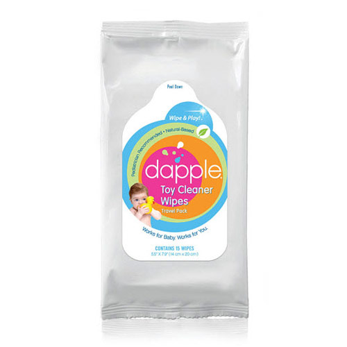 Dapple Toy & Surface Cleaner Wipes, Travel Size, 20 Wipes x 12 pc, Dapple