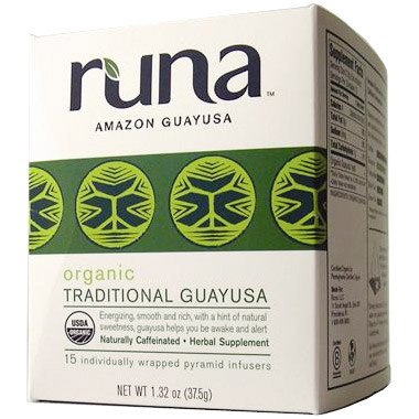 Runa Tea Organic Amazonian Traditional Guayusa Tea, 16 Tea Bags x 6 Box, Runa Tea