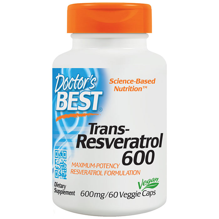 Trans-Resveratrol 600 mg, Maximum Potency Resveratrol, 60 Veggie Caps, Doctors Best