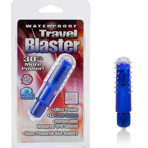 Waterproof Travel Blaster Massager - Blue, Powerful Discreet Vibrator, California Exotic Novelties